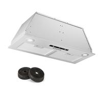 Klarstein Hotte Aspirante Encastrable 72 cm, Hotte Aspirante Silencieuse, Hotte de Cuisine avec Lampes LED, Débit d'Air Puissant 520 m³/h, Minuterie, Commandes Tactiles, Hotte avec Évacuation