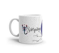Paolo Chiari Zodiaco Tasse en céramique blanche avec signe du zodiaque et constellation (multicolore, 300 ml, Scorpion)