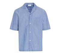 Paolo Pecora - Camicia Boxy Fit a Maniche Corte - Homme - Chemises - Bleu - Taille: M