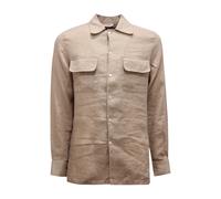 Paolo Pecora - Camicia Linen Shirt - Homme - Chemises - Beige - Taille: M