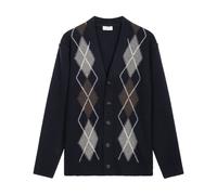 Paolo Pecora - Cardigan Classique Argyle Bleu Tricot - Homme - Pulls - Bleu - Taille: S