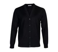 Paolo Pecora - Cardigan classique en laine fabriqué en Italie - Homme - Pulls - Noir - Taille: L