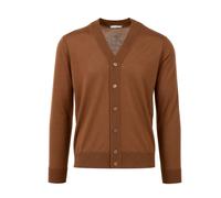 Paolo Pecora - Cardigan en Laine Marron Col V - Homme - Pulls - Brun - Taille: L