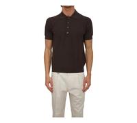 Paolo Pecora - Polo Texturé - Homme - Tops - Brun - Taille: XL