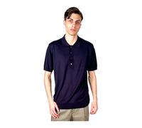 Paolo Pecora - Polo bleu à manches courtes - Homme - Tops - Bleu - Taille: XL