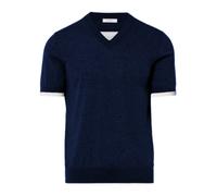 Paolo Pecora - Pull Gris Chiné Col en V - Femme - Pulls - Bleu - Taille: 44 FR