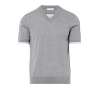 Paolo Pecora - Pull Gris Chiné Col en V - Femme - Pulls - Gris - Taille: 38 FR