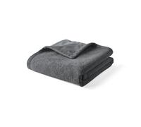 Paolo - plaid - 100x140 cm - en velours texturé et velours - Gris foncé