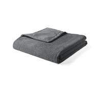 Paolo - plaid - 200x140 cm - en velours texturé et velours - Gris foncé