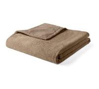 Paolo - plaid - 200x140 cm - en velours texturé et velours - Taupe