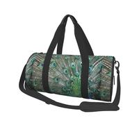 Paon affichant des Plumes, des Ailes Ouvertes, Sac de Voyage de Grande capacité, Sac à Main Rond, Sac de Voyage de Sport, fourre-Tout, Sac de Fitness