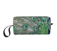 Paon affichant des Plumes, des Ailes Ouvertes, Trousse de Maquillage Trousse à cosmétiques Trousse de Toilette de Voyage Portable Pochette de Maquillage