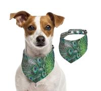 Paon affichant Ses Plumes, Ailes Ouvertes,Bandanas pour Chien, écharpe en Coton, Bavoirs réglables pour Animaux de Compagnie,S