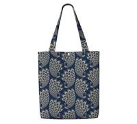 Paon Art Déco Bleu Or，Sacs d'épicerie réutilisables, sacs fourre-tout de grande capacité, sac à bandoulière en toile