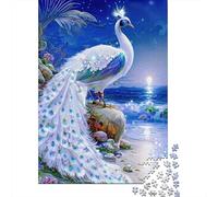 Paon Blanc Fantaisie 1000 Pièce Carton Robuste Puzzle Premium Amants De Famille Entraînement du Cerveau Décoration Murale Pack De Valeur 38x26cm/1000pcs