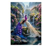 Paon Cascade Fleur Puzzle, 1000 Pièces pour Adultes Haute Qualité