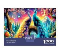 Paon coloré avec des Plumes Puzzle 1000 Pièces pour Adultes Et Enfants ≥12 Ans Jeu Patience & Réflexion Oiseau Fantasy Divertissement Créatif Classiques Activité Familiale Parfaite 52x38cm/1000pcs