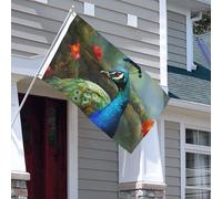 Paon Coloré Drapeau De Jardin Décoratif Drapeau Résistant Aux Intempéries Drapeaux Pour Extérieur Célébrations Porche 90X150Cm