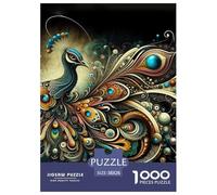 Paon coloré Puzzles 1000 Pièces Cadeau Unique Jeu Éducatif Challenge Toy À De Qualité Supérieure Peinture Art pour Adultes Et Enfants 38x26cm/1000pcs