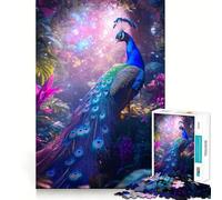 Paon dans la forêt enchantée Puzzle 1000 pièces pour Adultes pour Un Jeu de réflexion, Un Moment de Partage et de complicité Découpe soignée Surprise d'anniversaire (38x52cm)