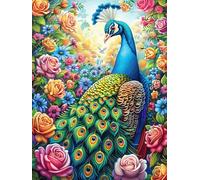 Paon dans le jardin fleuri magique 1000 Pièces Puzzle Adulte En Carton Épais Anti-Déchirure Conte de fées mignon d'accompagnement Anti-Stress Loisir Créatif Difficile Niveau Expert Idée Cadeau Anniver