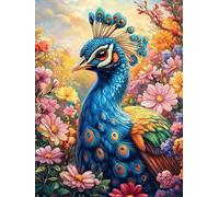 Paon dans le jardin fleuri magique 300 Pièces Puzzle Collectionneur En Carton Haute Qualité Animal de conte de fées d'accompagnement Haute Difficulté Décoration Murale Oeuvre D'Art Cadeau Noël Premium