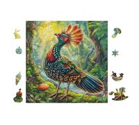 Paon dans Le Jardin Tropical 100 Pièces Puzzle Amateur d'art en Carton Épais Haute Densité Difficile Niveau Expert Décoration Murale Idée Cadeau Anniversaire 28x28cm