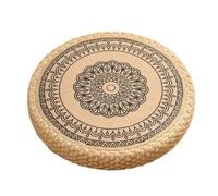 Paon de sol tressé - Coussin de siège tatami artisanal | MOU DE MÉDITATION respirant pour coin de fenêtre à sacs, configuration de cérémonie de thé, pratique du yoga et