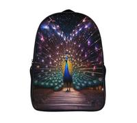 paon debout imperméable sac à dos à la mode et durable cartables scolaires 2 compartiment pour adolescent faune fantastique sac à dos 3d imprimé-16,garçon filles pour l'école les voyages les affaires