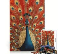 Paon Fier aux Plumes déployées Puzzle de 1000 pièces pour Adolescents Jeu de réflexion et d'évasion apaisant Cadeau attentionné 38x52cm