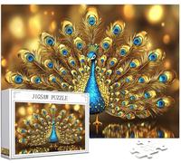 Paon Puzzle 1000 Pièces Adultes, 5D DIY Puzzle Animal Couleur Puzzles, Jigsaw Jeu éducatif effrayant, Ddifficile pour Adultes avec Emballage Cadeau for Decoration Chambre Murale, Cadeau Homme,Model174