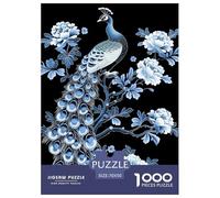 Paon Puzzle 1000 Pièces Peony Fleurs Puzzles Jeu D'Intelligence Décoration Murale De La Maison en Carton 100% Recy adeaux pour Femmes, Hommes 70x50cm/1000pcs