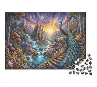 Paon Puzzle DIY 1000 Pièces Complet vallée du château pour Adolescents 12+ Amélioration De La Mémoire Renforcement Familial 70x50cm/1000pcs