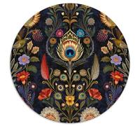 Paon Puzzle Rond De 1000 Pièces pour Elf Qualité Premium Kunstistique Kunst Relaxation Réduction du Stress 1000pcs (67.5x67.5cm)