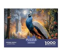 Paon Puzzles 1000 Pieces Cadeau Unique Sci-FI forêt Automne Défi Jouet À De Qualité Supérieure Peinture Art pour Adultes Et Enfants À Partir De 12 Ans 70x50cm/1000pcs
