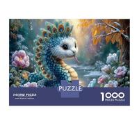 Paon Serpent Puzzle Classique 1000 Pièces Complet Flower Ruisseau forestier pour Grands-Parents Amélioration De La Mémoire Activité Intérieure 38x26cm/1000pcs