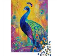 Paon Set De 1000 Pièces Papier Recyclé Rainbow Paon Puzzle Adulte Amateurs Puzzle Adultes Activité Lien Familial Casse-tête Engageant Loisirs Maison 52x38cm/1000pcs