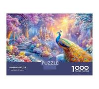 Paon sur Un Chemin enneigé vers Un château Puzzle De 1000 Pièces Belle Peacock Jeu Éducatif Classique pour Le Temps des Puzzles en Famille 38x26cm/1000pcs
