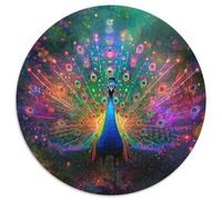 Paon1000 Pièces Puzzles pour Adultes Et Enfants AnimauxPuzzle Circulaire, Doodle Puzzle, Décompression, Cadeau, Difficile, Impossible1000pcs (67.5x67.5cm)