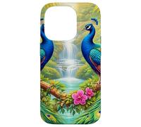Paons tropicaux Cascades Paradis de la Jungle Coque pour iPhone 14 Pro
