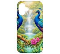 Paons tropicaux Cascades Paradis de la Jungle Coque pour iPhone 16