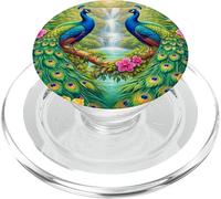 Paons tropicaux Cascades Paradis de la Jungle PopSockets PopGrip pour MagSafe