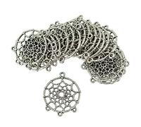 Paowsietiviity 20pcs Dream Catcher Charms Femmes DIY Filigrane Pendentifs Alliage Argent