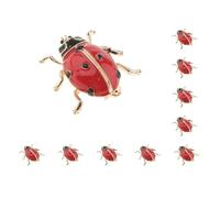 Paowsietiviity Broche insecte coccinelle en émail pour homme et femme Rouge, 2.9x3.1cm, Plastique