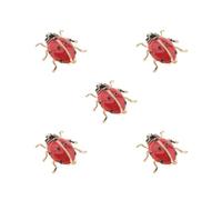 Paowsietiviity Broche insecte coccinelle en émail pour homme et femme Rouge, 2.9x3.1cm, Plastique