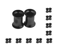 Paowsietiviity Écarteur d'oreille en acier inoxydable noir 6 mm, 6 mm, Plastique