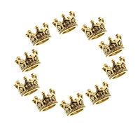 Paowsietiviity Lot de 10 mini breloques en forme de couronne pour fabrication de bijoux Doré 6 x 11 mm