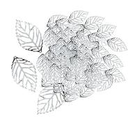 Paowsietiviity Lot de 100 breloques en forme de feuille creuse pour fabrication de bijoux - Argenté - 34 x 20 mm