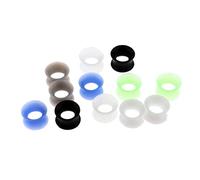 Paowsietiviity Lot de 12 écarteurs d'oreille évasés en silicone massif 10 mm, 10 mm, Plastique