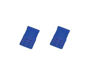 Paowsietiviity Lot de 2 sangles d'extension extenseurs de soutien-gorge respirants à 3 rangées et 3 crochets brassière bande allongée gadgets lingerie sous-vêtements bleu roi